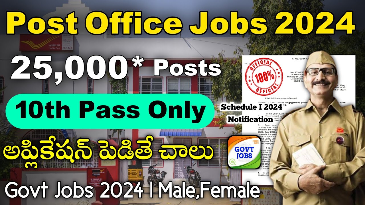 Post Office Recruitment GDS Schedule I Notification 2024Post Office